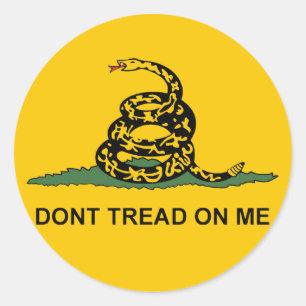 Pegatina Redonda Round Dont Tread on Me Pegatina-gadsden tea fiesta