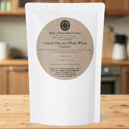 Pegatina Redonda Round Kraft Cottage Food Product Label with Logo