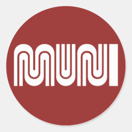 Pegatina Redonda Round Maroon San Francisco Muni Sticker