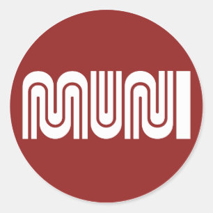 Pegatina Redonda Round Maroon San Francisco Muni Sticker