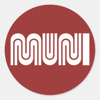 Pegatina Redonda Round Maroon San Francisco Muni Sticker