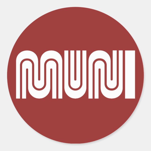 Pegatina Redonda Round Maroon San Francisco Muni Sticker (Anverso)