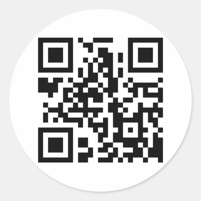 Pegatina Redonda Round QR Code Sticker (Anverso)