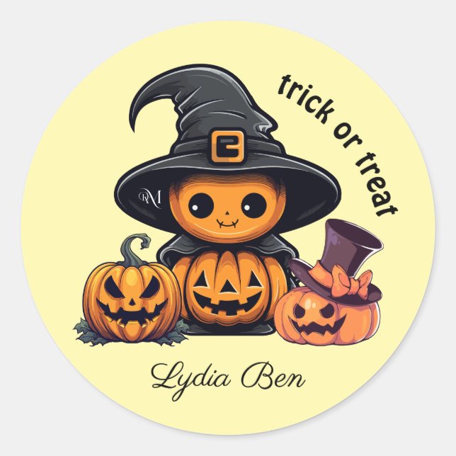 Pegatina Redonda Round Sticker : HALLOWEEN Treat (Anverso)