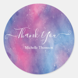 Pegatina Redonda Round Sticker Thanks nice elegant typography