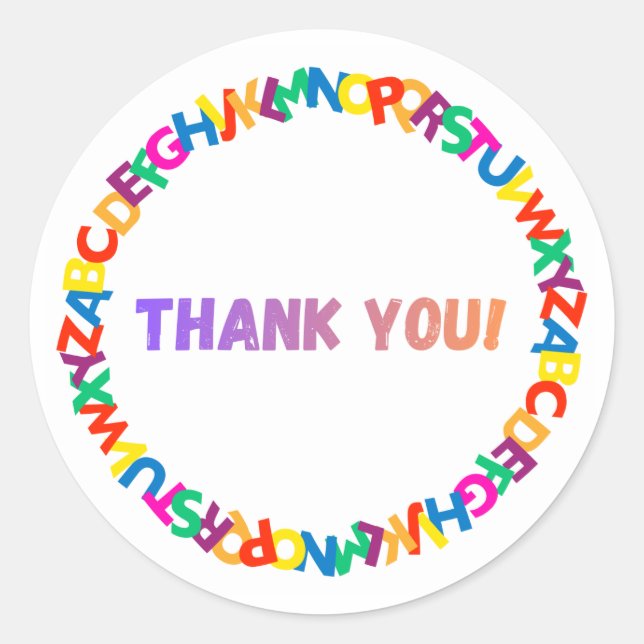 Pegatina Redonda Round Thank You Sticker (Anverso)