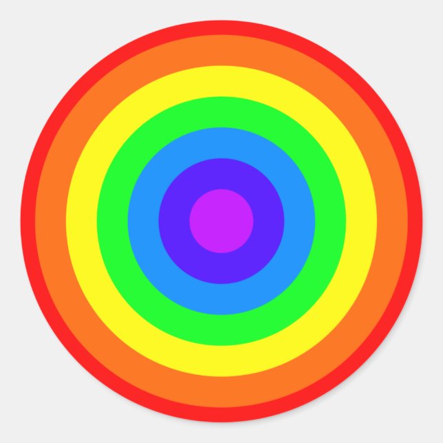 Pegatina Redonda Roundel arcoiris (Anverso)