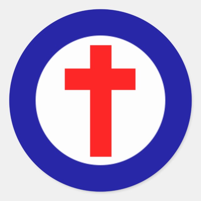 Pegatina Redonda Roundel cristiano (Anverso)