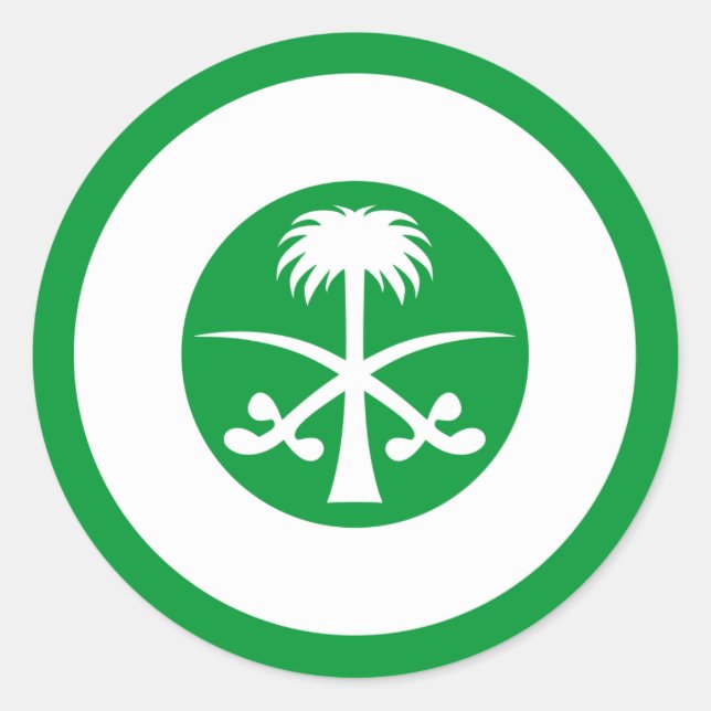 Pegatina Redonda Roundel de Arabia Saudita (Anverso)