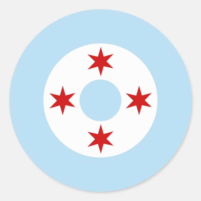 Pegatina Redonda Roundel de la Fuerza Aérea de Chicago (Anverso)
