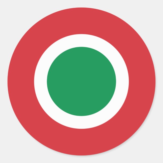 Pegatina Redonda Roundel de la Fuerza Aérea Italiana (Anverso)