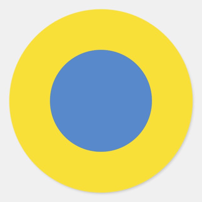 Pegatina Redonda Roundel de la Fuerza Aérea Ucraniana (Anverso)