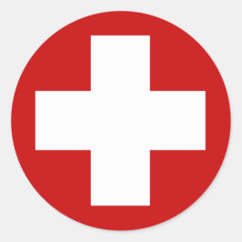 Pegatina Redonda Roundell de emergencia de la Cruz Roja Suiza