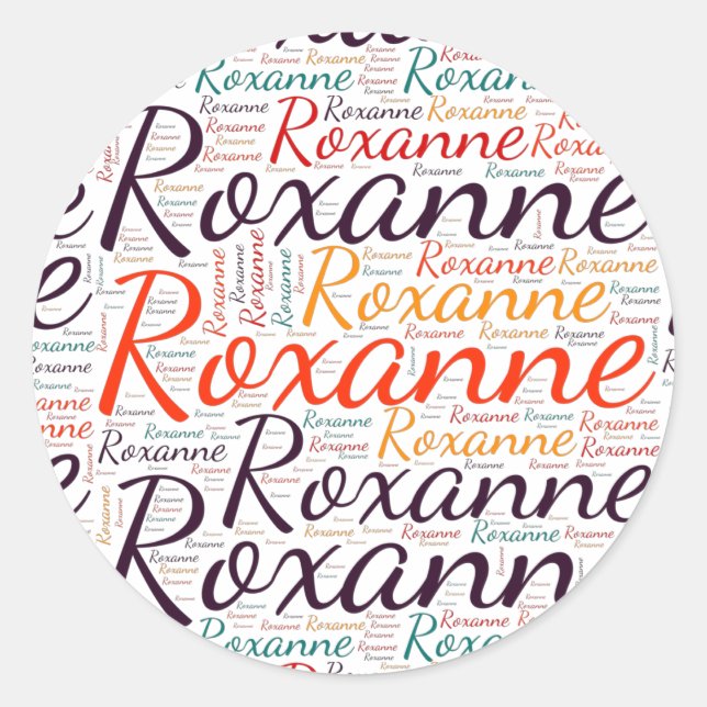 Pegatina Redonda Roxanne (Anverso)