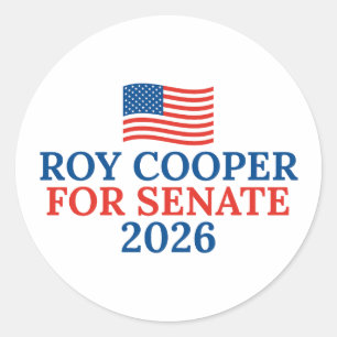 Pegatina Redonda Roy Cooper al Senado Elección 2026