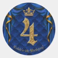 Royal Blue & Gold Crown 44 Fiesta de cumpleaños