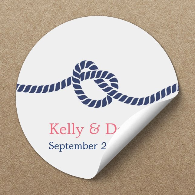 Pegatina Redonda Royal Blue Tying the Knot Wedding Favorito Pegatin (Subido por el creador)