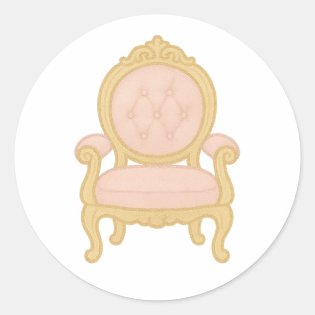 Pegatina Redonda Royal chair (Anverso)