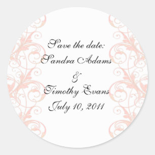 Pegatina Redonda Royal Romance Peachy Pink & White Seals/Pegatinas