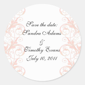 Pegatina Redonda Royal Romance Peachy Pink & White Seals/Pegatinas