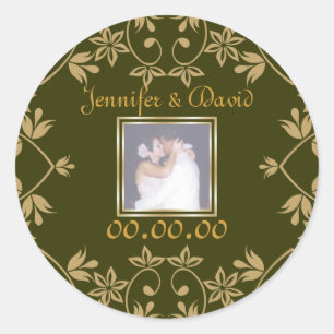 Pegatina Redonda Royal Save The Date Pegatinas