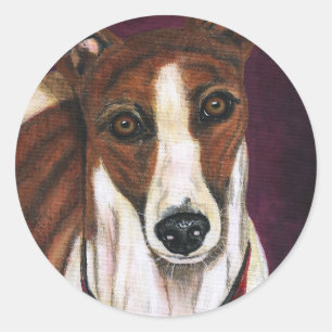 Pegatina Redonda Royalty - Arte de Greyhound