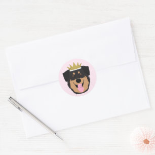 Pegatina Redonda Royalty Rottweiler Dog