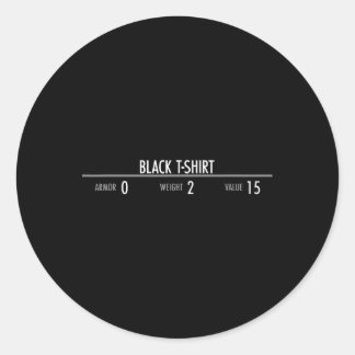 Pegatina Redonda Rpg Armor Stats - Video Game Player