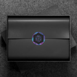 Pegatina Redonda RPG Dice | Nebula Fantasy Retro Tabletop PnP Gamer