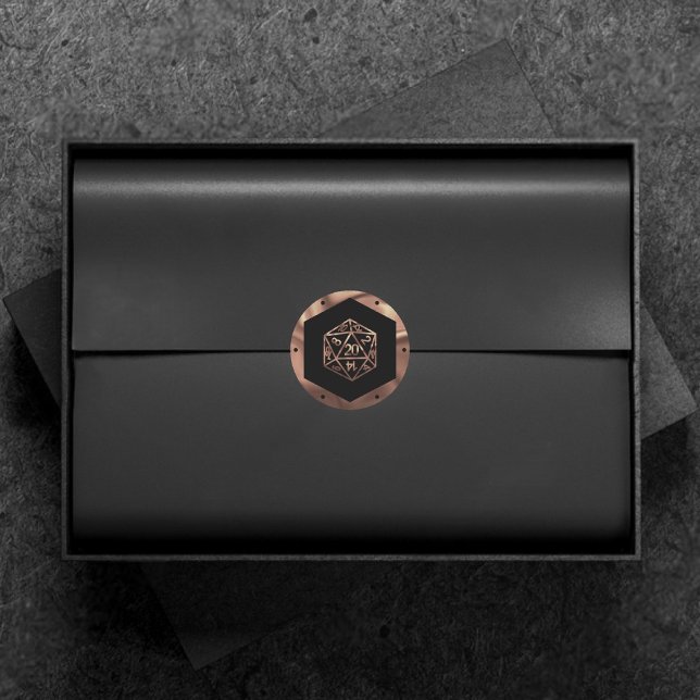 Pegatina Redonda RPG Dice | Papel de cobre Fantasía Retro Tabletop  (Subido por el creador)