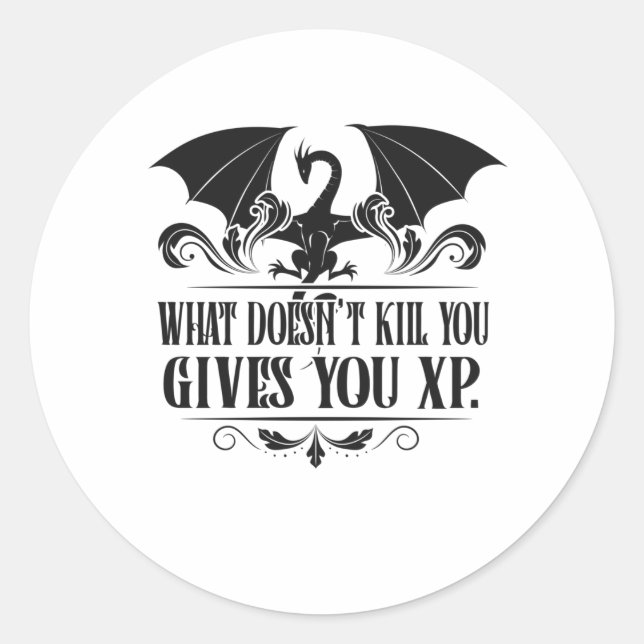 Pegatina Redonda RPG Tabletop XP Dragon Master Regalos (Anverso)