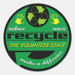 Pegatina Redonda RRR Estado voluntario