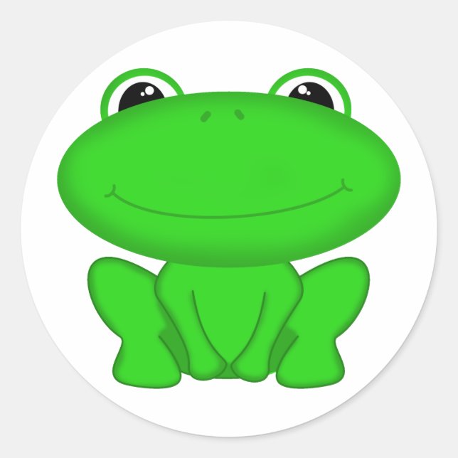 Pegatina Redonda ¡Rrribbit! Green Froggie (Anverso)