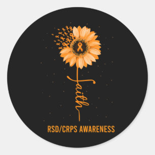 Pegatina Redonda Rsd Crps Conciencia Fe Daisy Flower Ribbon