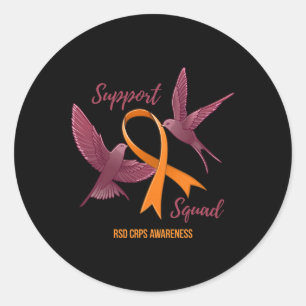 Pegatina Redonda RSD CRPS Conciencia Guerrero Superviviente Squad d