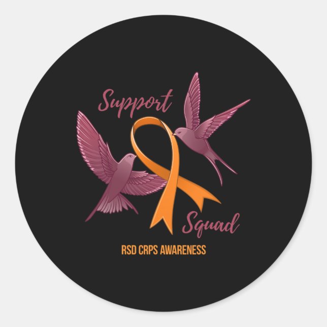 Pegatina Redonda RSD CRPS Conciencia Guerrero Superviviente Squad d (Anverso)