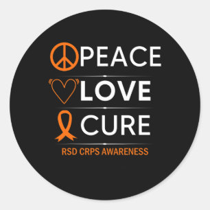 Pegatina Redonda Rsd Crps Conciencia Paz Paz Naranja Luchador de la