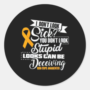 Pegatina Redonda Rsd Crps Conciencia que no me veo enfermo que no m