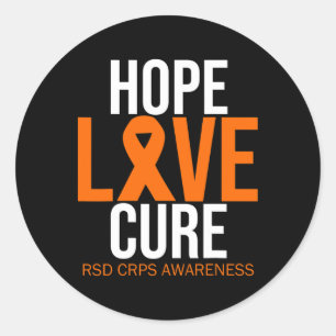 Pegatina Redonda Rsd Crps Concientización Esperanza Amor Cure Fighe
