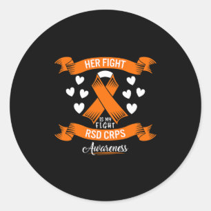 Pegatina Redonda Rsd Crps Concientización sobre su lucha Naranja Ri