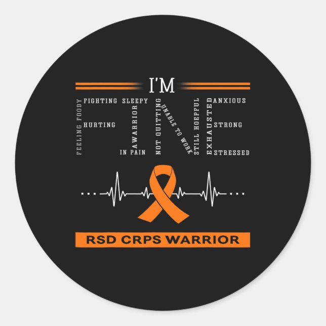 Pegatina Redonda Rsd Crps Warrior Estoy Bien (Anverso)