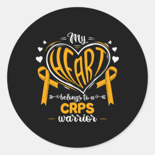 Pegatina Redonda Rsd Mi Corazón Pertenece A Crps Warrior Crps Aware