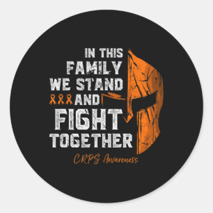 Pegatina Redonda Rsdcrps Conciencia Familia Apoyo Guerrero Espartan
