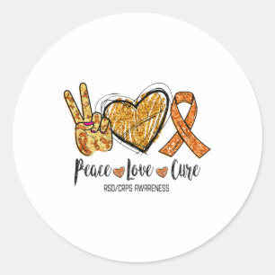 Pegatina Redonda Rsdcrps Concienciación Paz Naranja Cure