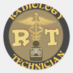 PEGATINA REDONDA RT RADIOLOGÍA TECHNICIAN BADGE - LOGO