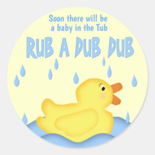 Pegatina Redonda Rubber amarillo Ducky Rub A Dub