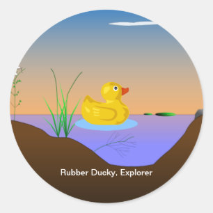 Pegatina Redonda Rubber Ducky, Explorer