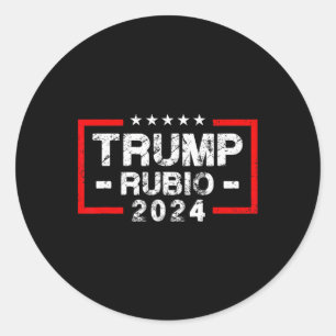 Pegatina Redonda Rubio 2024 Bandera de Estados Unidos - Presidente 