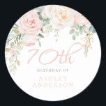Pegatina Redonda Rubor & Ivory Flowers 70th Birthday Party<br><div class="desc">Rubor & Ivory Flowers 70th Birthday Party Classic Round Pegatina Seguir nuestra tienda para muchas más invitaciones y diseños</div>
