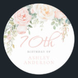Pegatina Redonda Rubor & Ivory Flowers 70th Birthday Party<br><div class="desc">Rubor & Ivory Flowers 70th Birthday Party Classic Round Pegatina Seguir nuestra tienda para muchas más invitaciones y diseños</div>